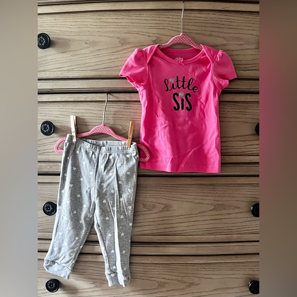 18 Months - Baby Girl’s - Little Sis Short Sleeve and Pant Set